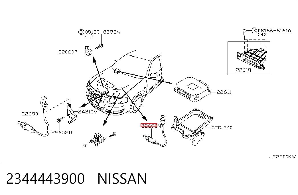 2344443900 Renault (RVI) Лямбда-зонд, датчик кисню до каталізатора, правий