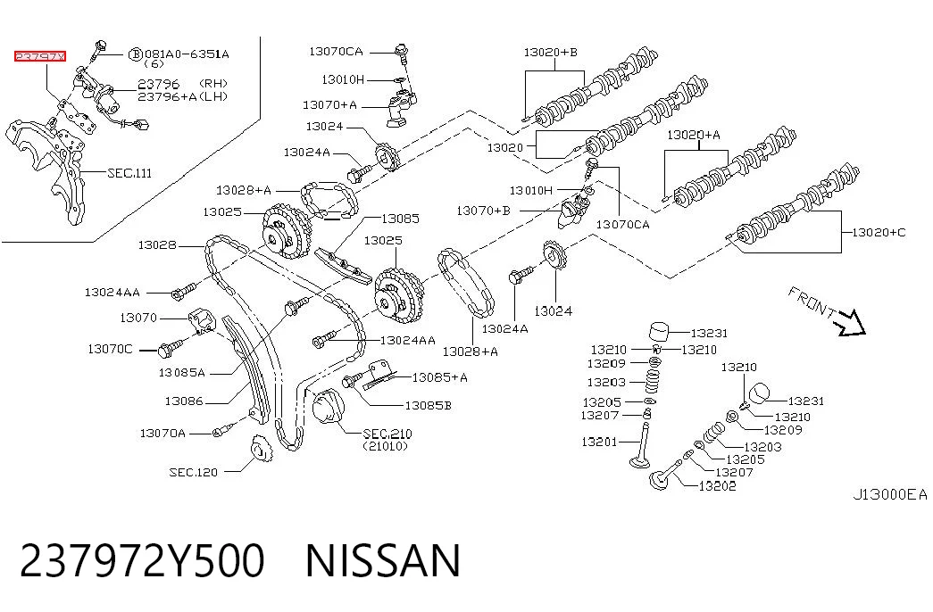237972Y500 Nissan/Infiniti Прокладка регулятора фаз газорозподілу