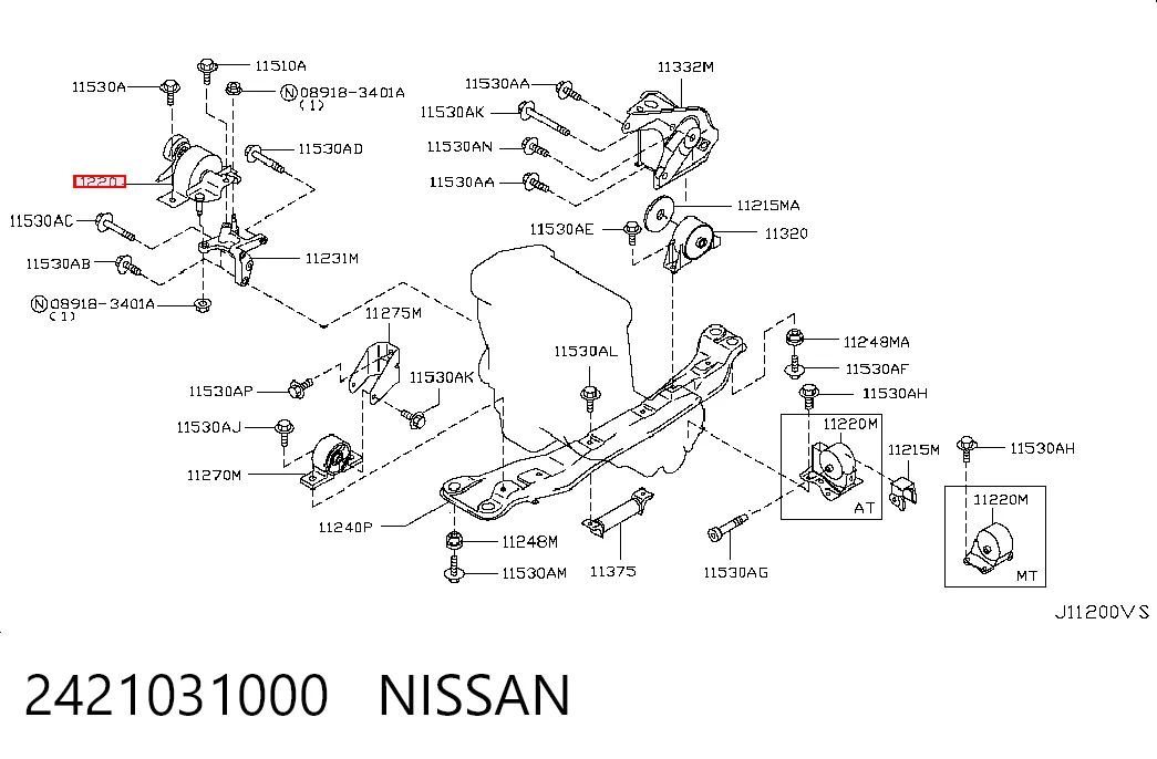Права подушка мотора на Nissan Almera CLASSIC B10RS