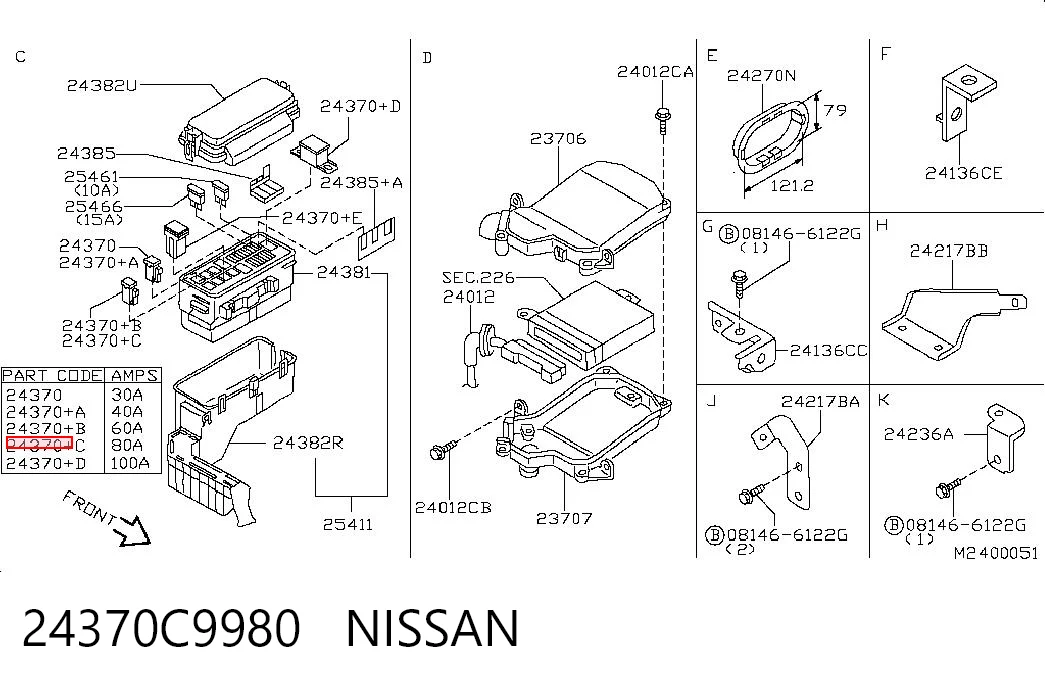 24370C9980 Nissan/Infiniti Запобіжник