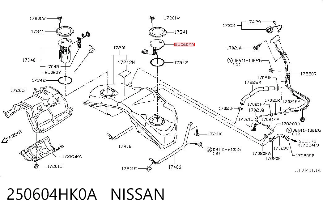 250604HK0A Nissan/Infiniti Датчик рівня палива в баку, лівий