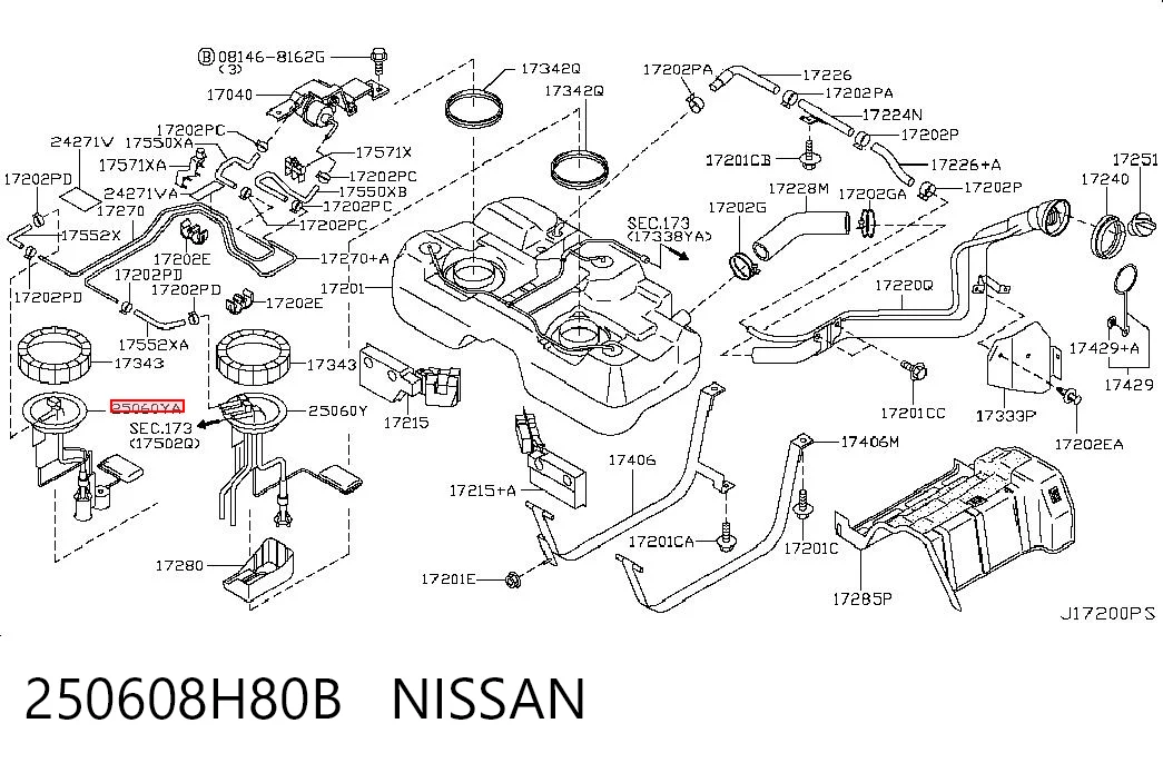TAN0503 Topsauto Датчик рівня палива в баку, правий