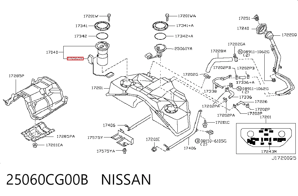 25060CG00B Nissan/Infiniti Датчик бензобака