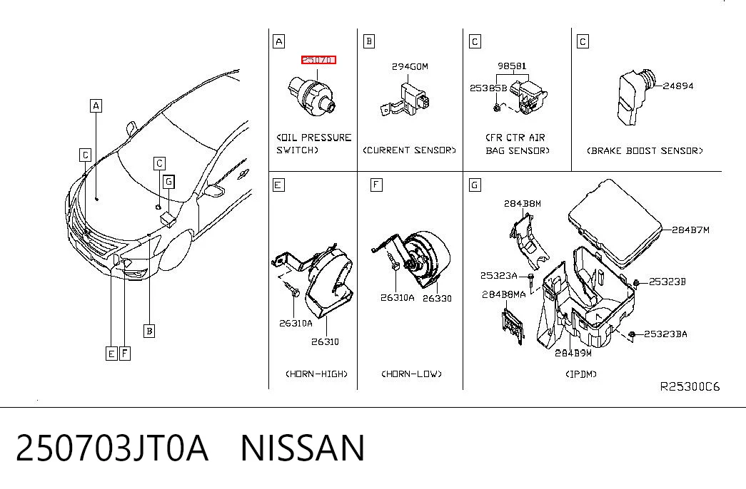 250703JT0A Nissan/Infiniti Датчик показника тиску масла