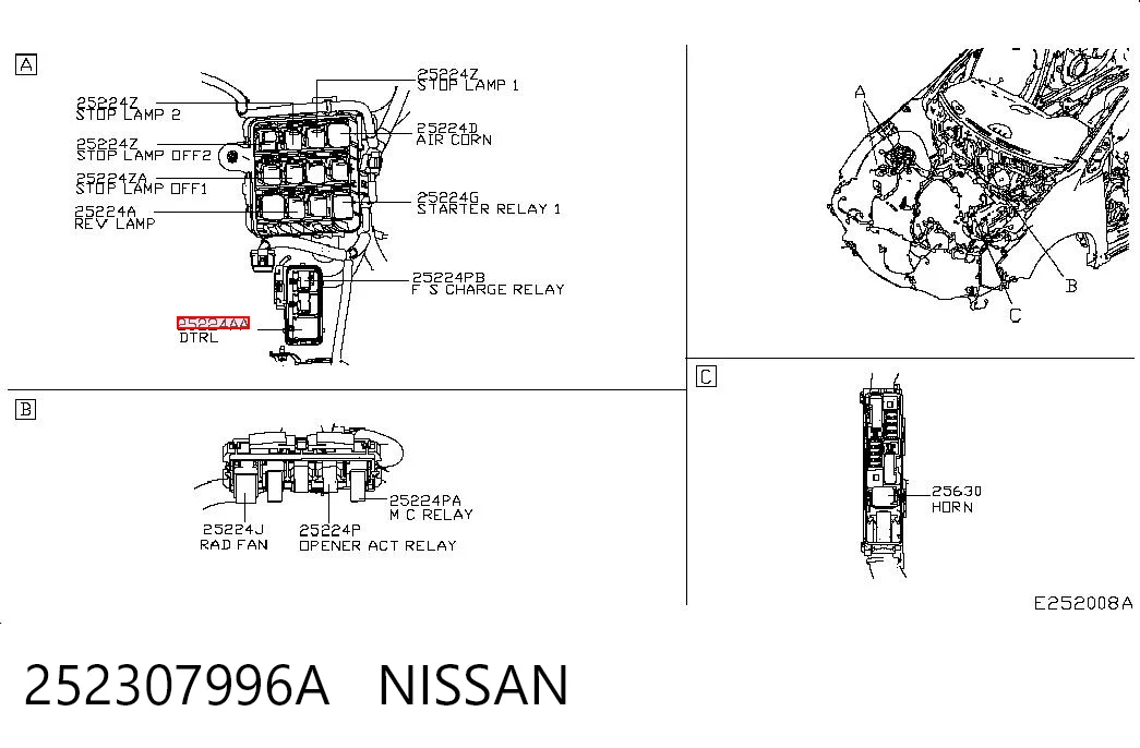 252307996A Nissan/Infiniti Реле протитуманної фари