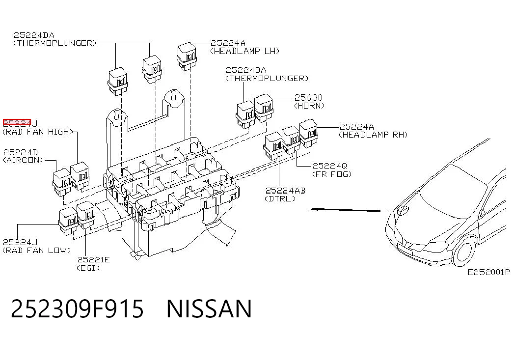 Реле вентилятора на Nissan JUKE JPN F15