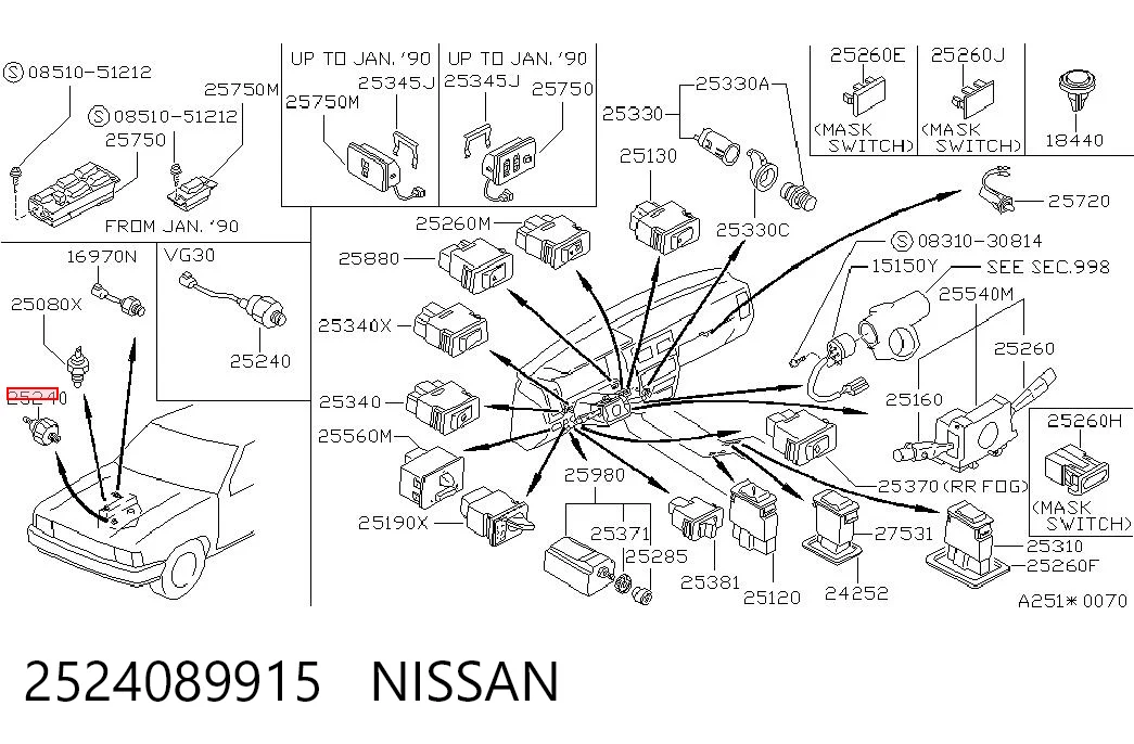 2524089915 Nissan/Infiniti Датчик показника тиску масла