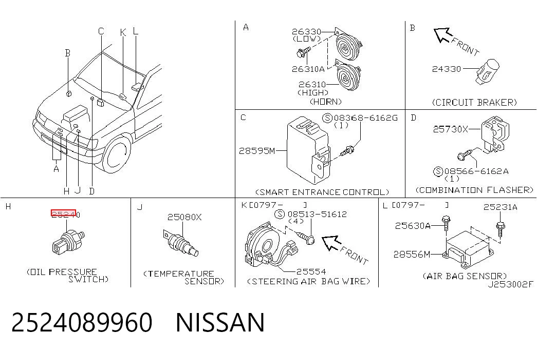 2524089960 Nissan/Infiniti Датчик показника тиску масла