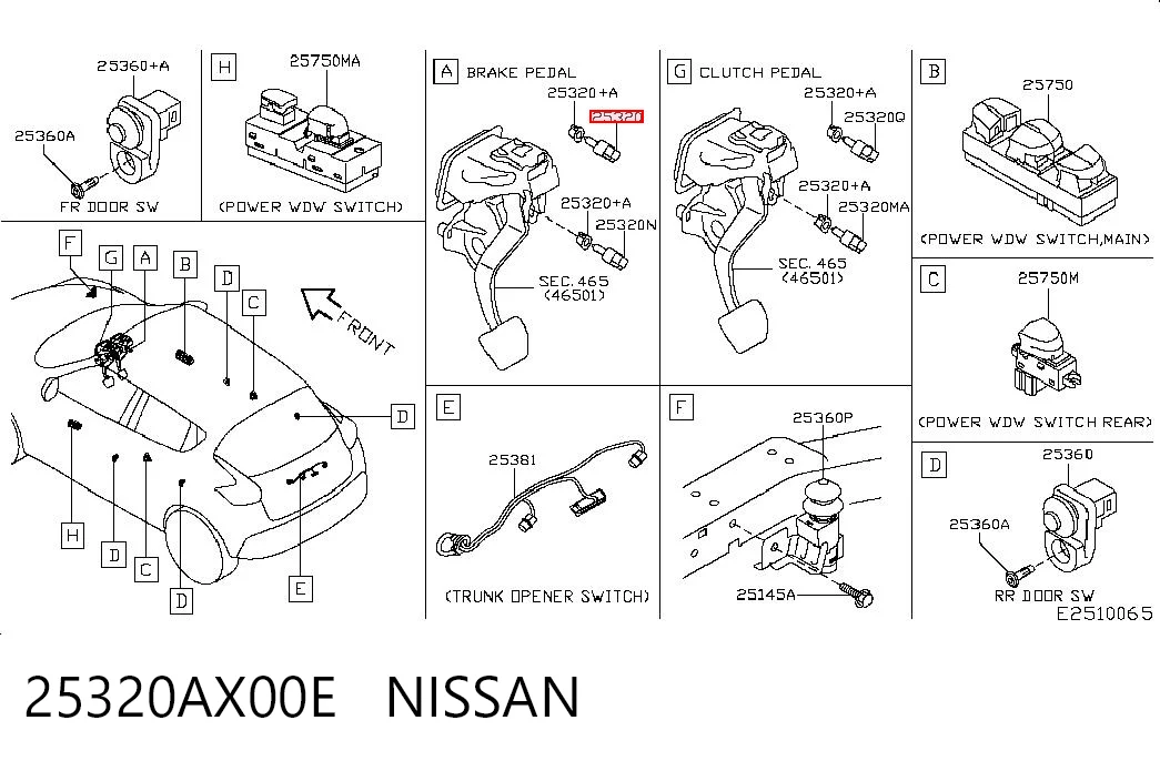 25320AX00E Nissan/Infiniti Лягушка стоп-сигналу