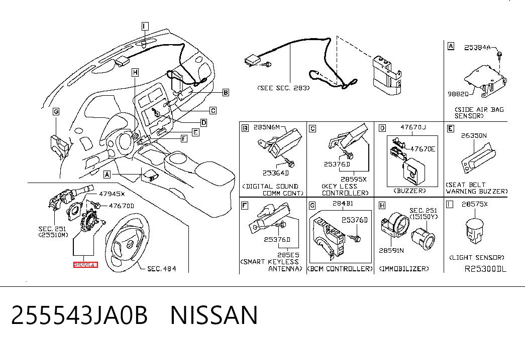 EASNS025 NTY Шлейф Airbag