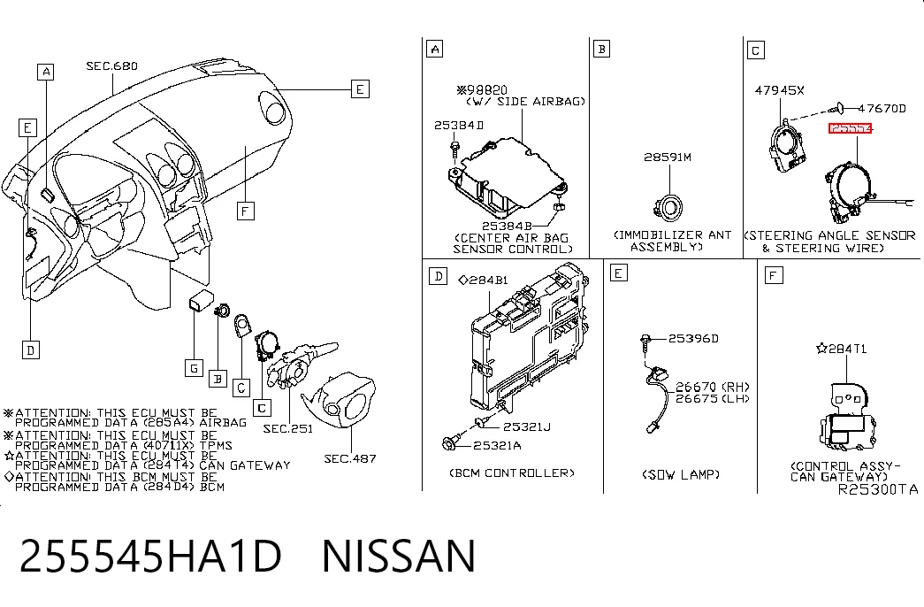 Шлейф керма Nissan Rogue позашляховик (T32U) (2013 - 2020) ціна, від 23.41 USD