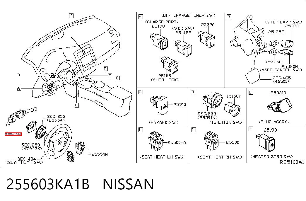 Перемикач підрульовий на Nissan Murano  Z52