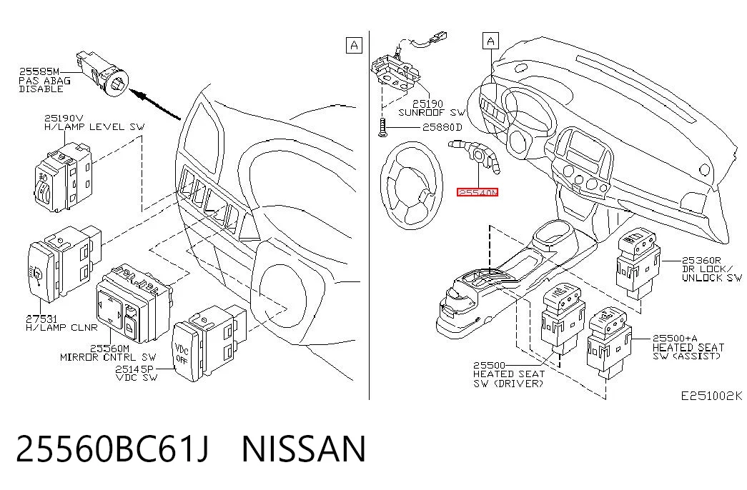Перемикач підрульовий на Nissan Navara NP300 III D40