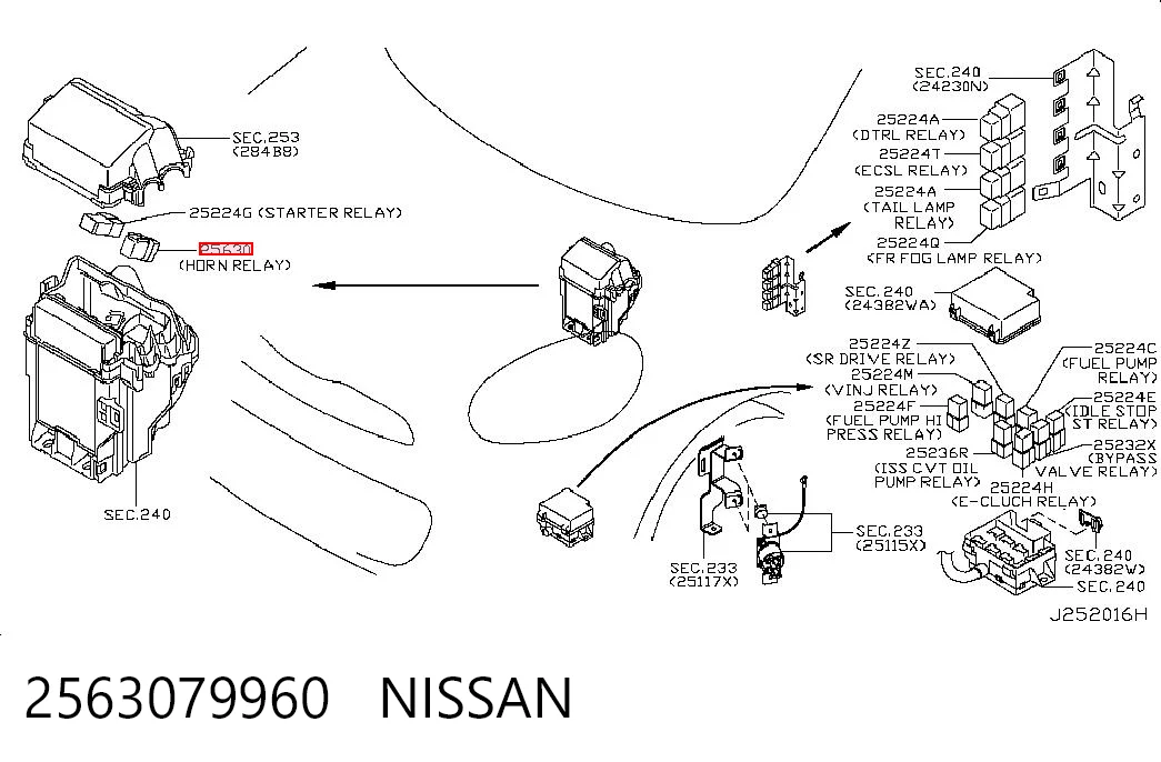 2563079960 Nissan/Infiniti Реле звукового сигналу