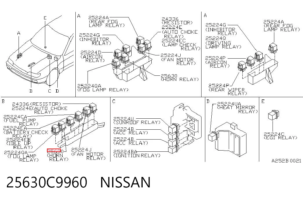 25630C9960 Nissan/Infiniti Реле звукового сигналу
