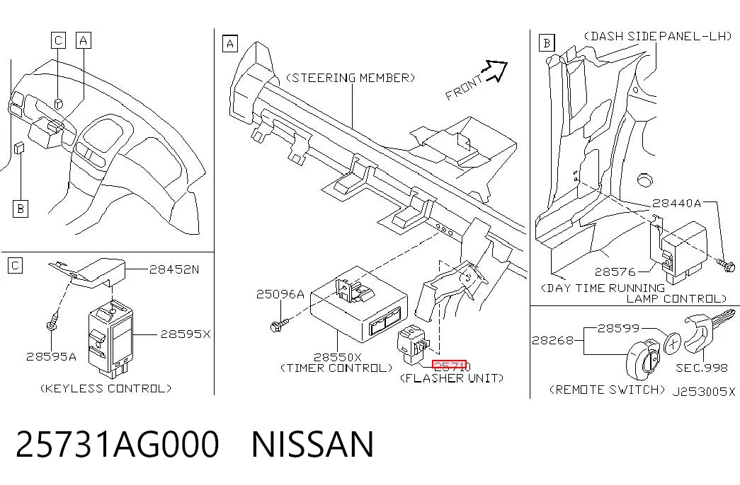 Автомобільні реле поворотів Nissan Almera I хетчбек (N15) (1995 - 2000) ціна, від 9.04 USD