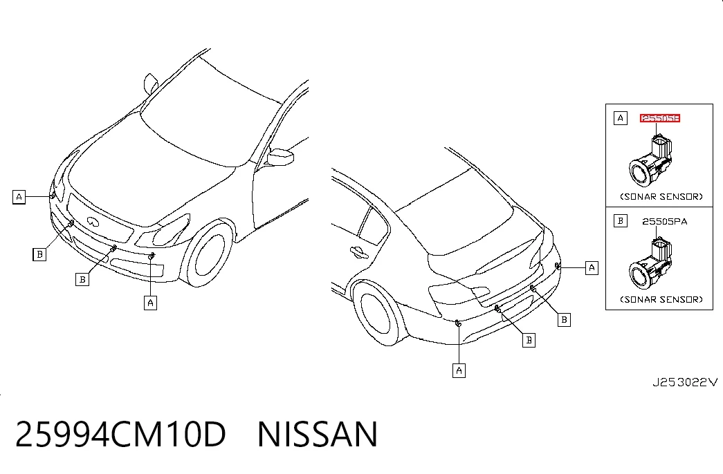 25994CM10D Nissan/Infiniti Датчик сигналізації парковки (парктронік), задній