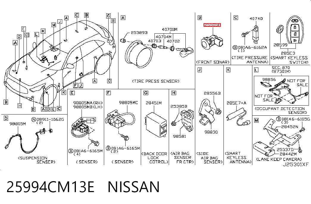 25994CM13E Nissan/Infiniti Датчик сигналізації парковки (парктронік), задній