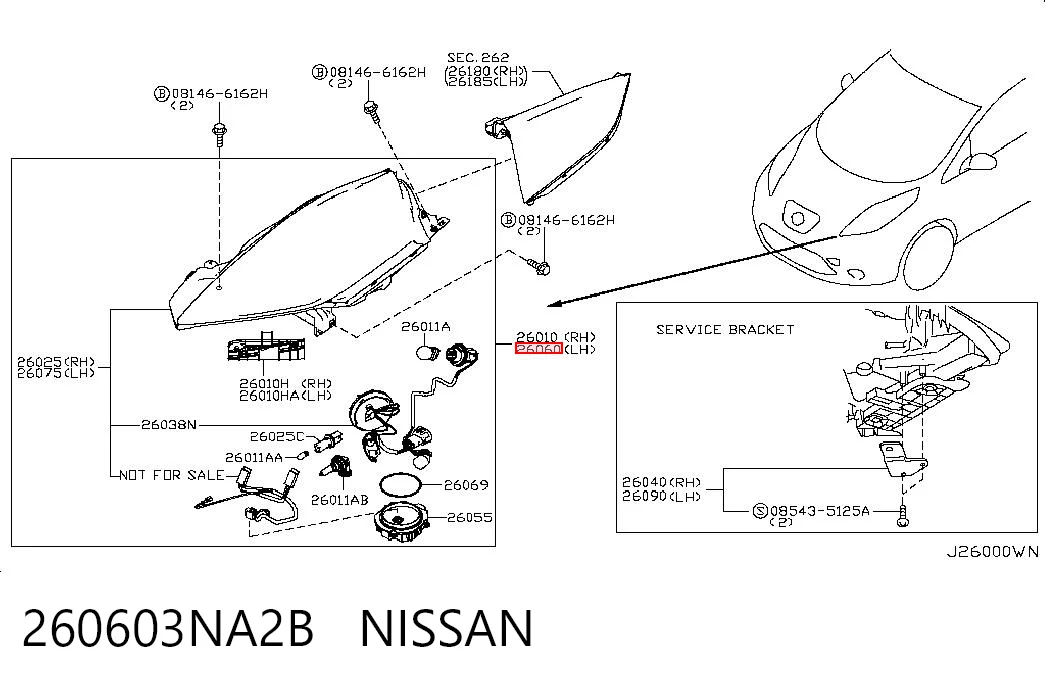 Фари Nissan LEAF I хетчбек (ZE0U) (2012 - 2017) ціна, від 243.42 USD