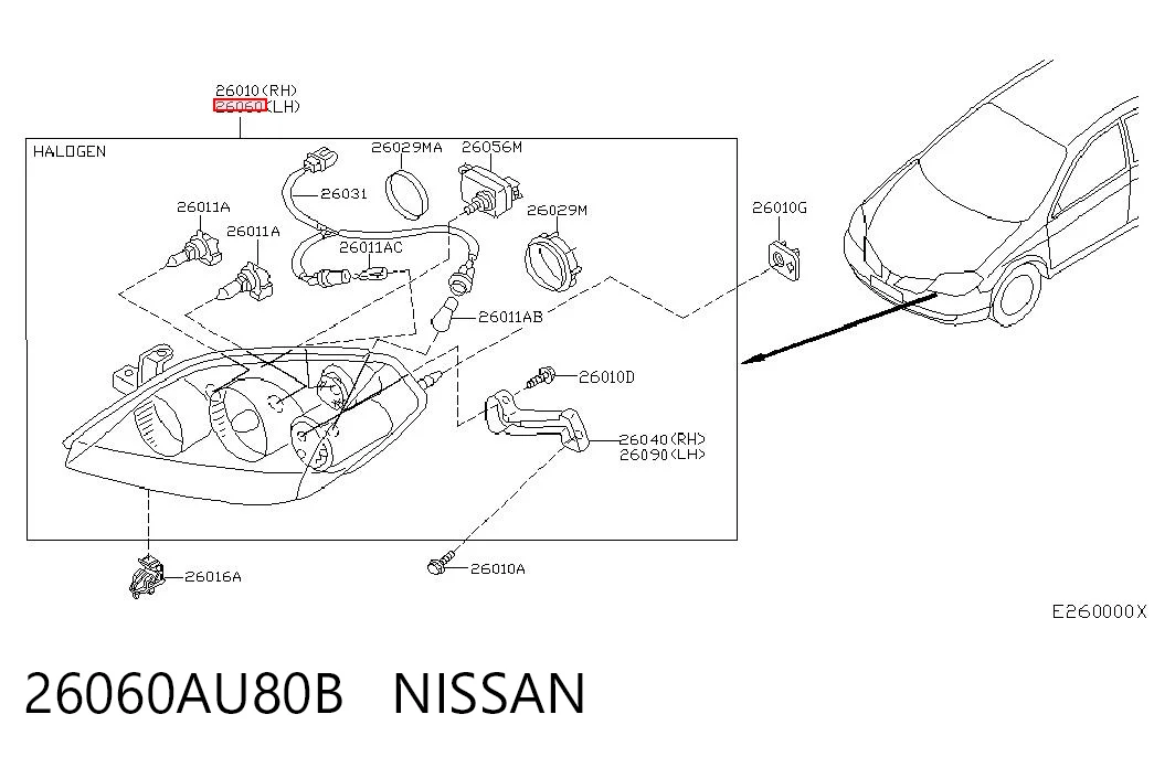 Купити Фара ліва Nissan Primera  P12