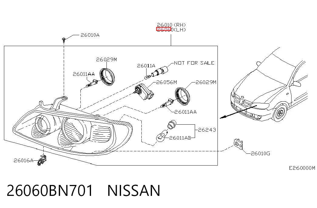 Фара Nissan Almera II