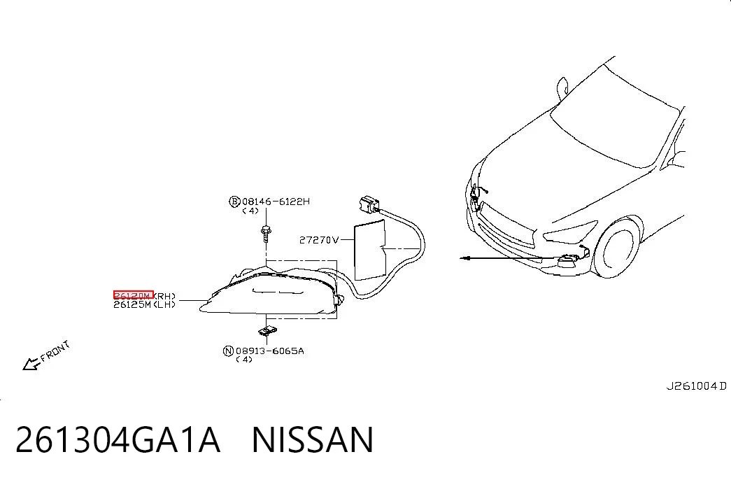 261304GA1A Nissan/Infiniti Покажчики повороту (передні)