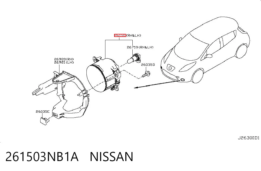 Протитуманки, ліваі, права на Nissan LEAF I ZE0U