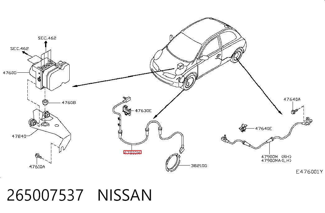 Датчик ABS передній Nissan Note мінівен (E11) (2006 - 2012) ціна, від 4.53 USD