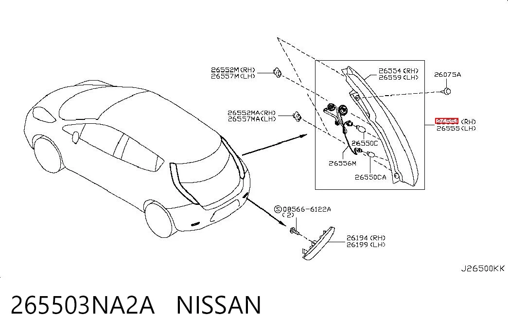 Ліхтар задній правий на Nissan LEAF I ZE0