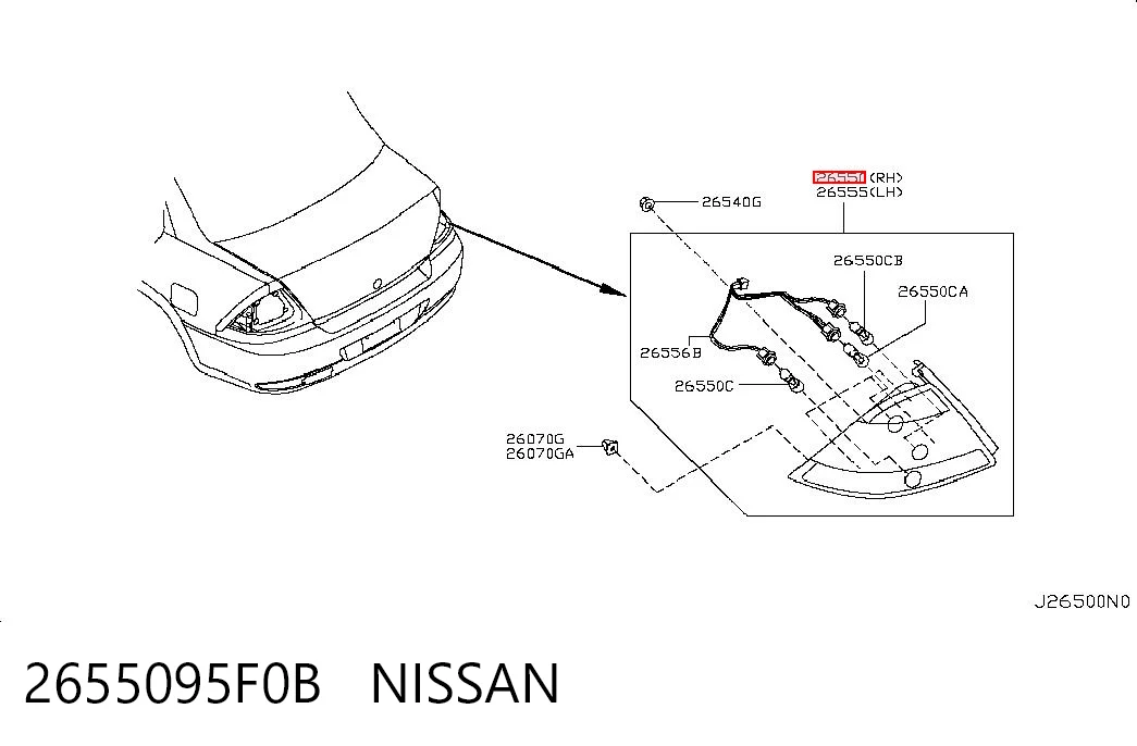 Ліхтар задній правий на Nissan Almera CLASSIC B10RS