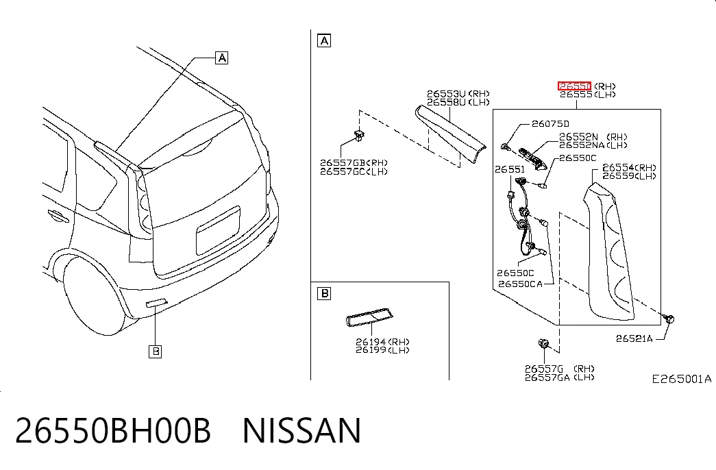 Ліхтар задній правий на Nissan Note  E11