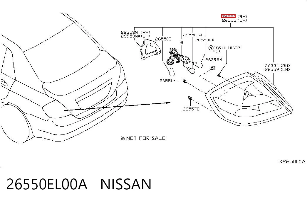 Ліхтар задній правий на Nissan Tiida  SC11X