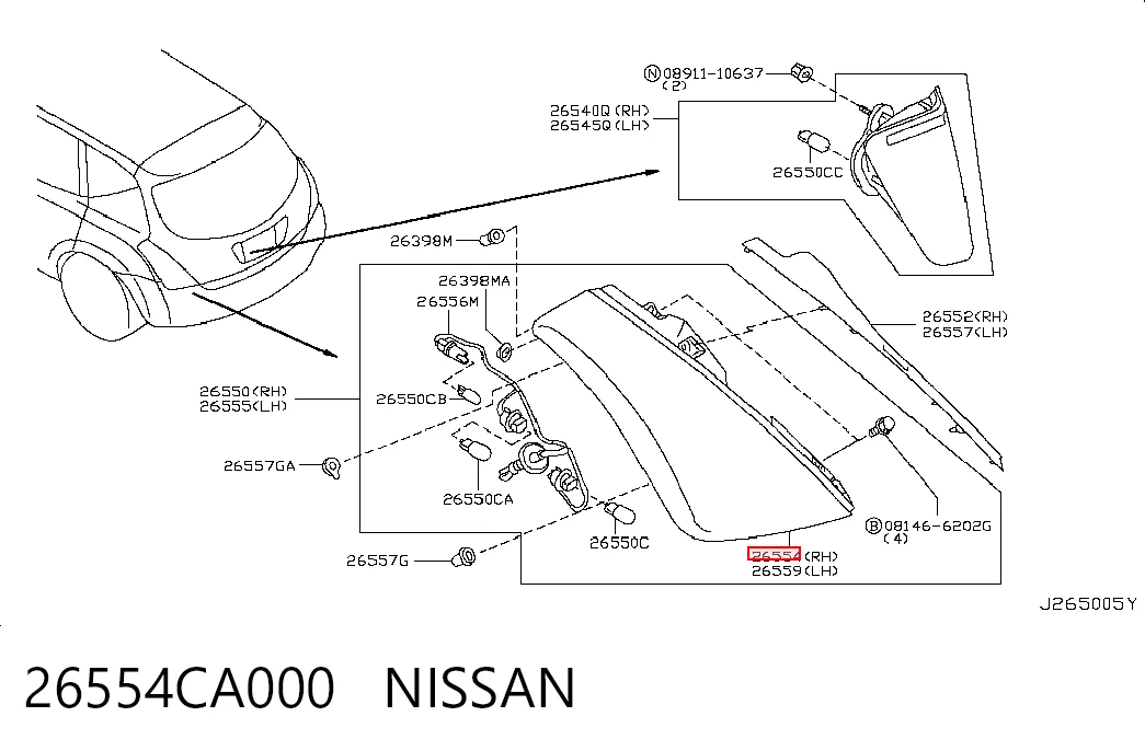 Ліхтар задній правий на Nissan Murano  Z50
