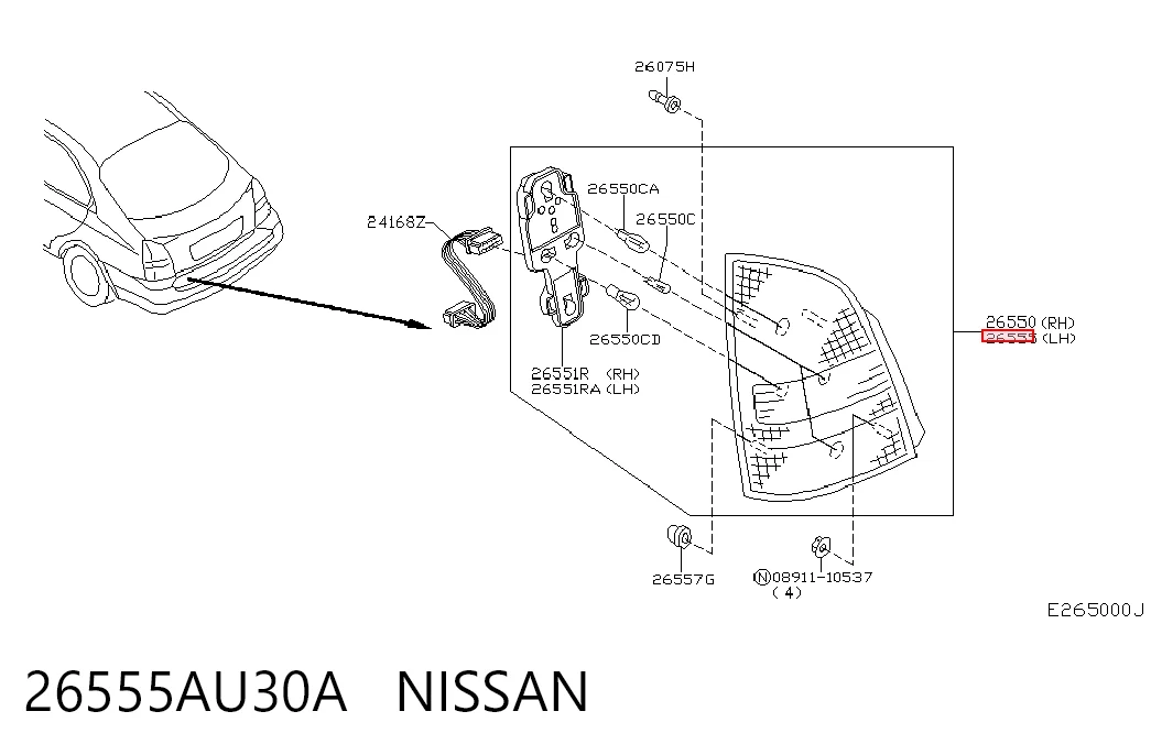 Задня ліва фара на Nissan Primera  P12