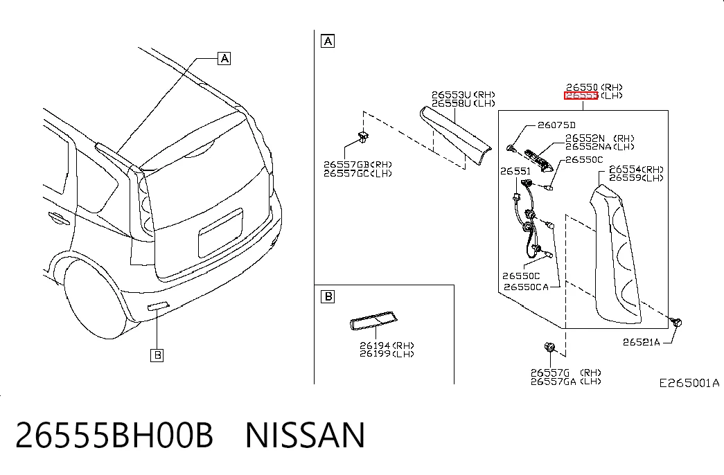 Задня ліва фара на Nissan Note  E11