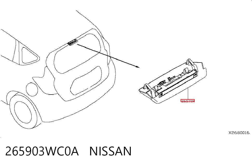 265903WC0A Nissan/Infiniti Стоп-сигнал заднього скла
