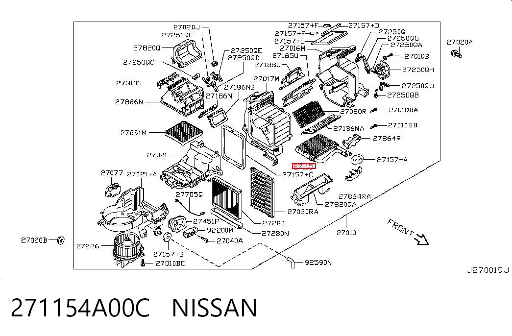 271154A00C Nissan/Infiniti радіатор пічки - купити онлайн в Україні