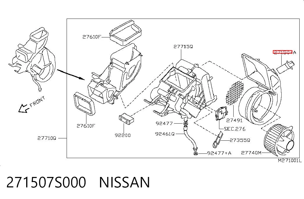 271507S000 Nissan/Infiniti Регулятор оборотів пічки