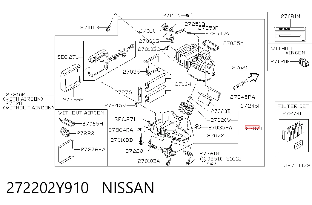 272202Y910 Nissan/Infiniti Електромотор пічки
