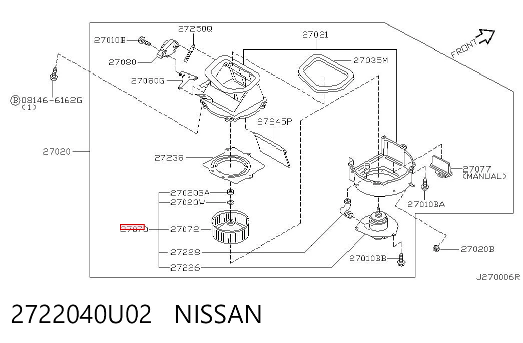 Електромотор пічки на Nissan Maxima  A32