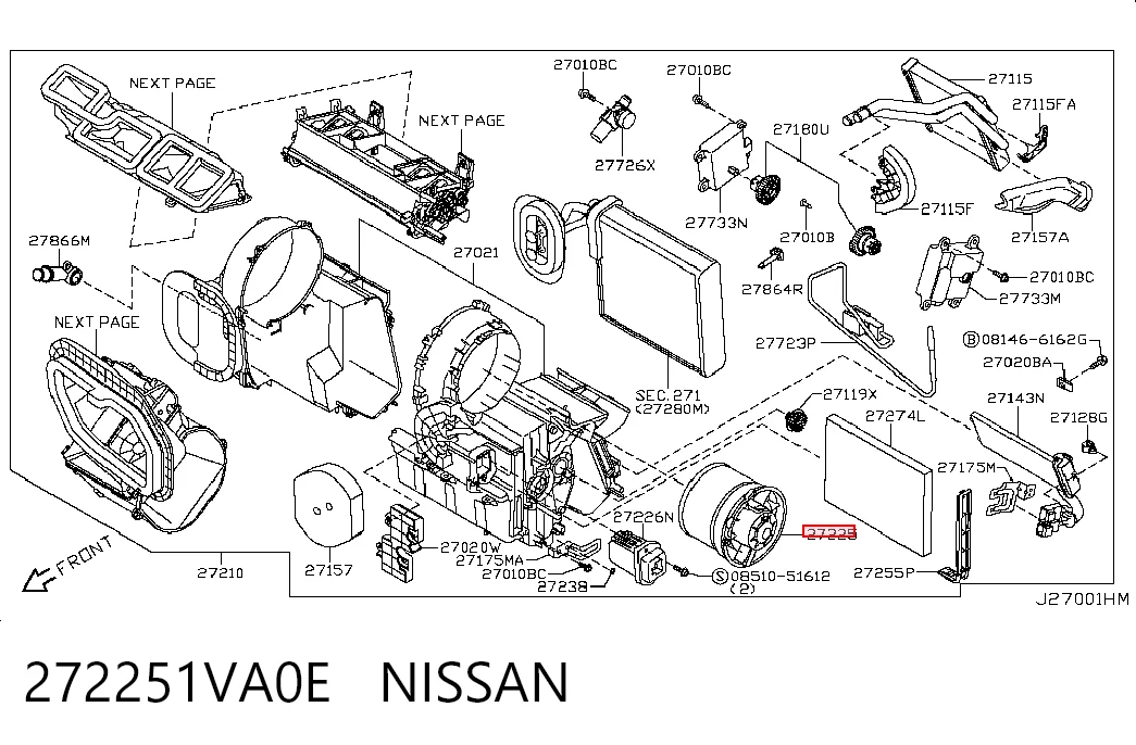 272251VA0E Nissan/Infiniti Електромотор пічки