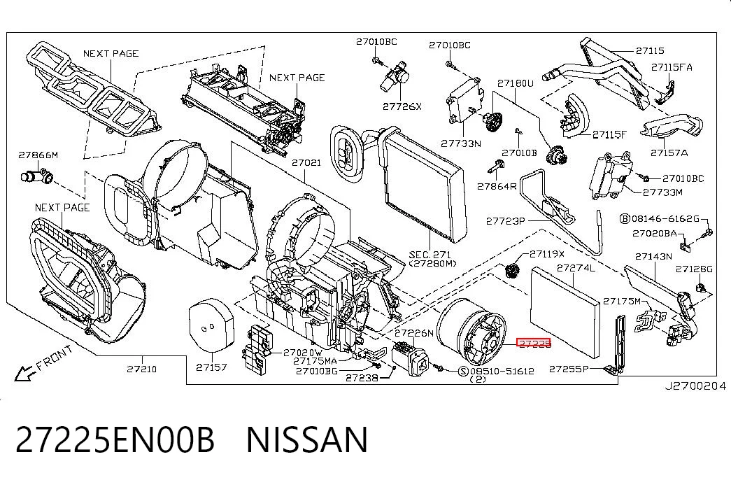 27225EN00B Nissan/Infiniti Електромотор пічки