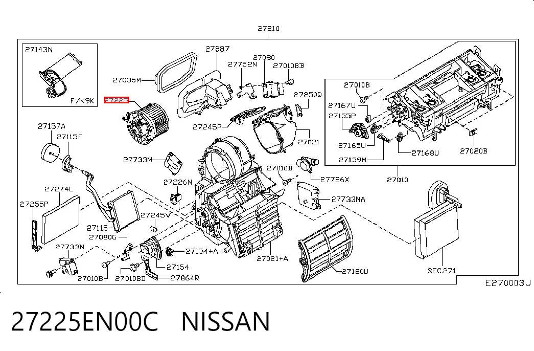 27225EN00C Nissan/Infiniti Електромотор пічки