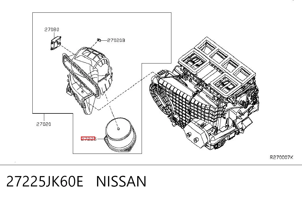 27225JK60E Nissan/Infiniti Електромотор пічки