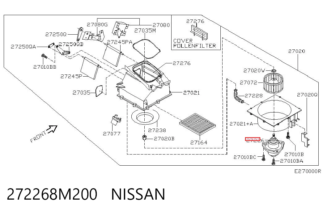 Двигун вентилятора пічки (обігрівача салону) Nissan Almera II седан (N16) (2000 - 2006) ціна, від 28.18 USD