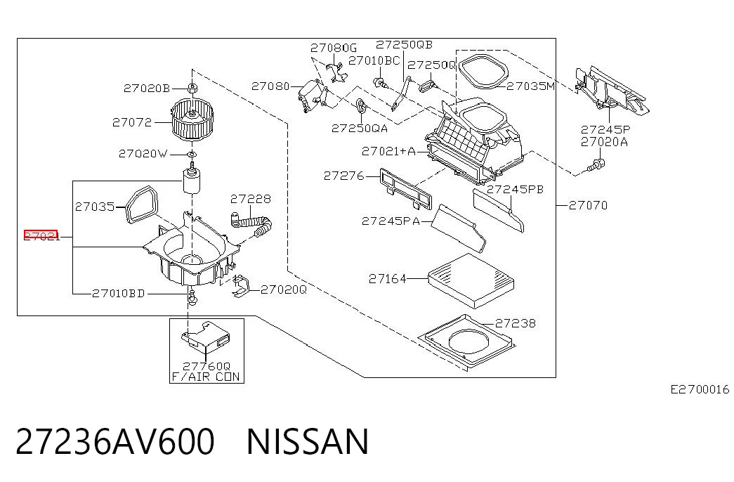 Електромотор пічки на Nissan Almera II N16