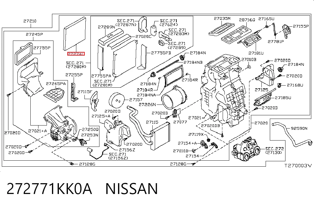 272771KK0A Nissan/Infiniti Внутрішньосалонний фільтр