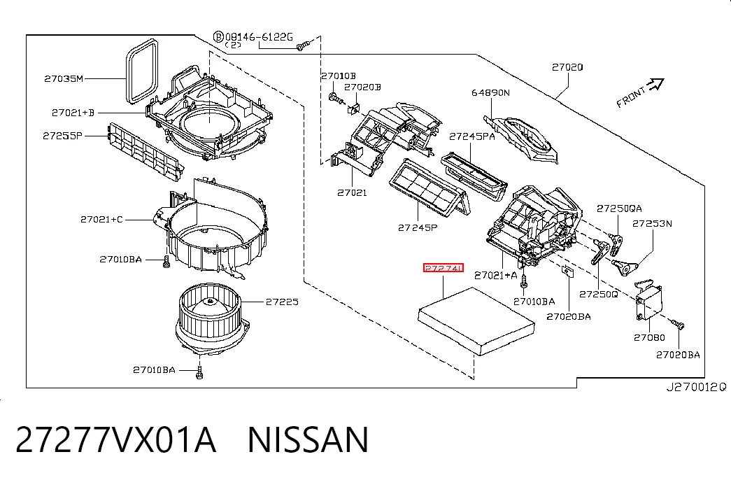 27277VX01A Nissan/Infiniti Внутрішньосалонний фільтр