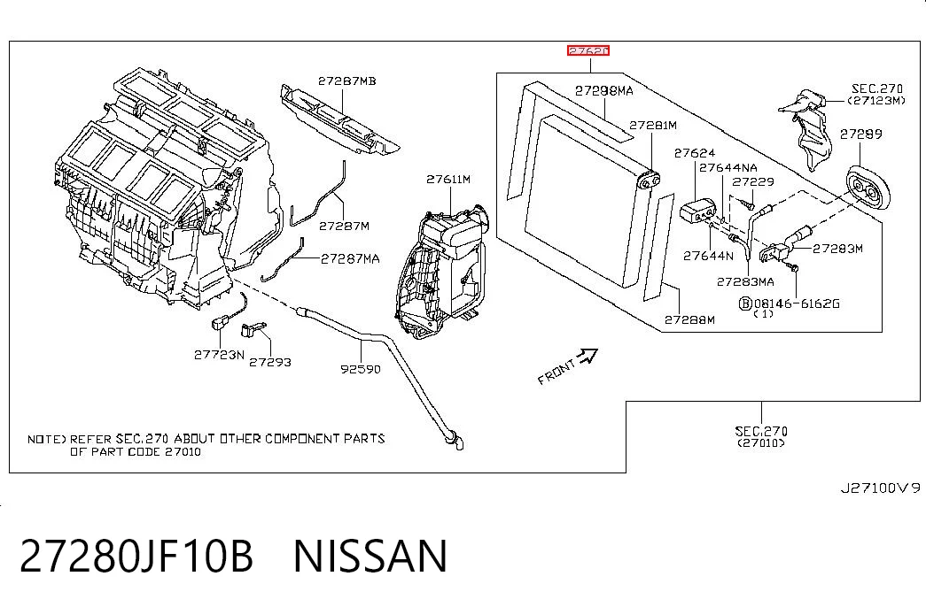 27280JF10B Nissan/Infiniti Охолоджувач повітря