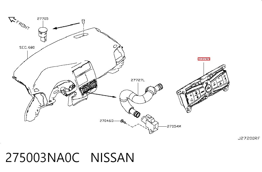 Механізм управління кондиціонером на Nissan LEAF I ZE0